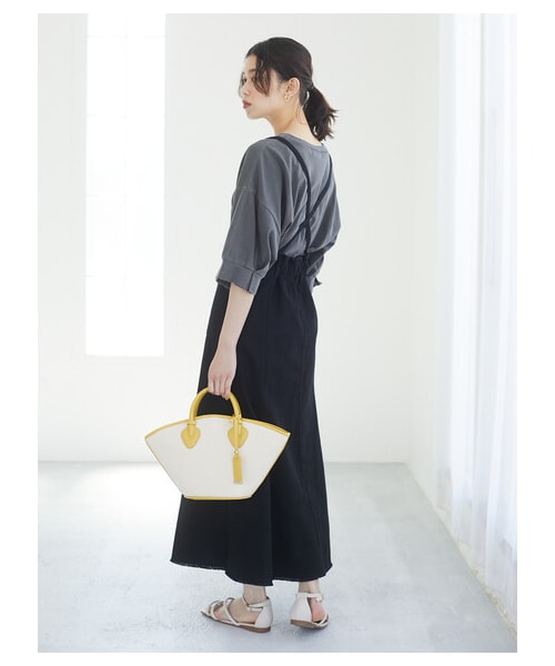 Green　Parks（グリーンパークス）の「・SUGAR SPOON カラーツイルジャンスカ（ワンピース/ドレス・アイボリー/グレー/ブラック/イエロー・F）」の8枚目の写真