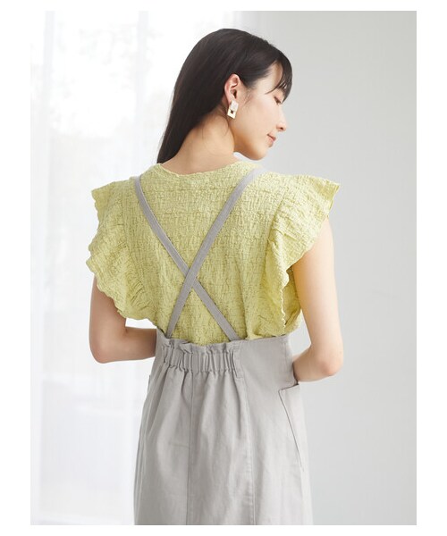 Green　Parks（グリーンパークス）の「・SUGAR SPOON カラーツイルジャンスカ（ワンピース/ドレス・アイボリー/グレー/ブラック/イエロー・F）」の6枚目の写真