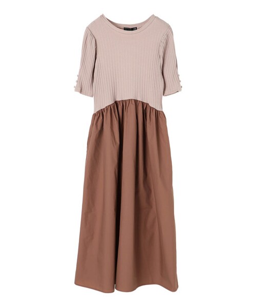 Green　Parks（グリーンパークス）の「・SUGAR SPOON イソザイドッキングワンピ（ワンピース/ドレス・アイボリー/ブラック/ベージュ・F）」の17枚目の写真