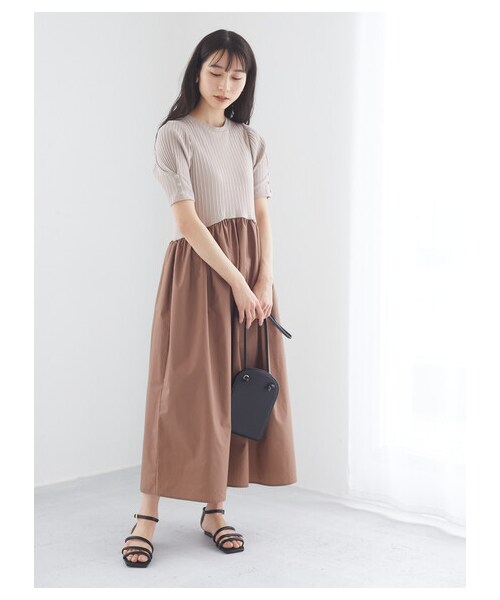 Green　Parks（グリーンパークス）の「・SUGAR SPOON イソザイドッキングワンピ（ワンピース/ドレス・アイボリー/ブラック/ベージュ・F）」の20枚目の写真