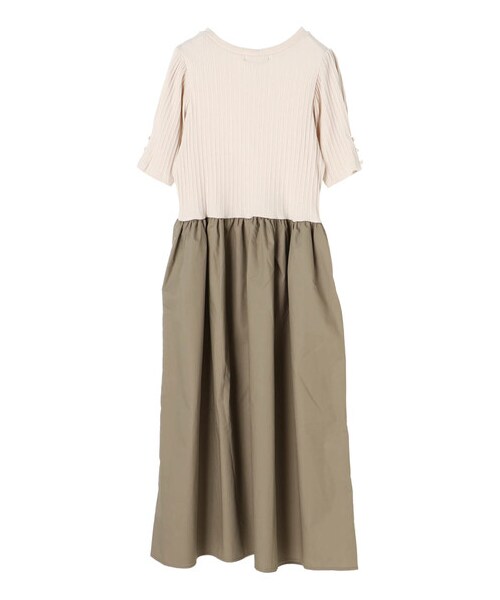 Green　Parks（グリーンパークス）の「・SUGAR SPOON イソザイドッキングワンピ（ワンピース/ドレス・アイボリー/ブラック/ベージュ・F）」の11枚目の写真