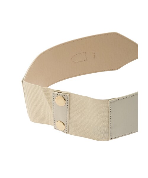 earth music&ecology(アースミュージックアンドエコロジー)の「ダブルバックルワイドベルト(ファッション雑貨・アイボリー/ブラック・F)」の4枚目の写真
