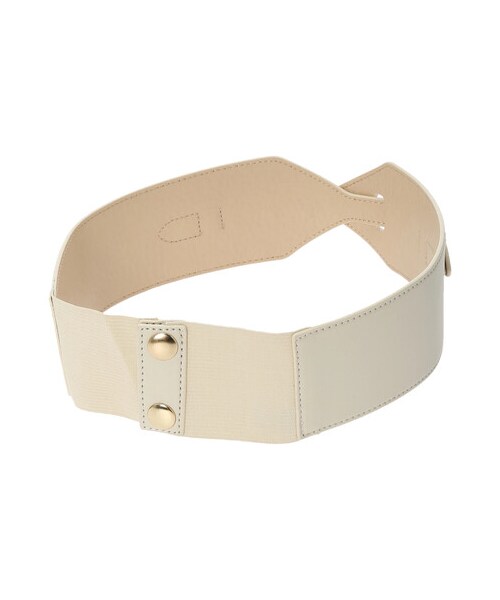earth music&ecology(アースミュージックアンドエコロジー)の「ダブルバックルワイドベルト(ファッション雑貨・アイボリー/ブラック・F)」の2枚目の写真