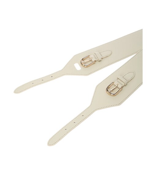 earth music&ecology(アースミュージックアンドエコロジー)の「ダブルバックルワイドベルト(ファッション雑貨・アイボリー/ブラック・F)」の5枚目の写真