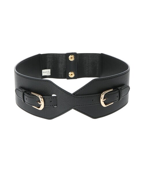 earth music&ecology(アースミュージックアンドエコロジー)の「ダブルバックルワイドベルト(ファッション雑貨・アイボリー/ブラック・F)」の9枚目の写真