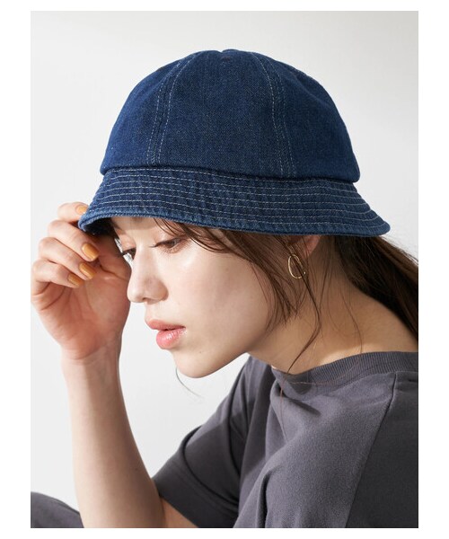 earth music&ecology（アースミュージックアンドエコロジー）の「デニムバケットハット（帽子・ブラック/インディゴ・F）」の10枚目の写真