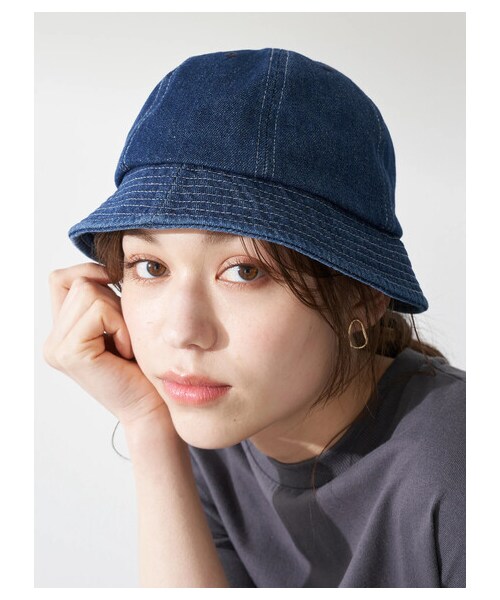 earth music&ecology（アースミュージックアンドエコロジー）の「デニムバケットハット（帽子・ブラック/インディゴ・F）」の2枚目の写真