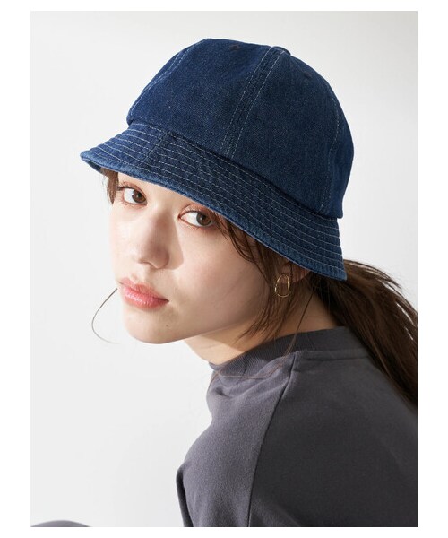 earth music&ecology（アースミュージックアンドエコロジー）の「デニムバケットハット（帽子・ブラック/インディゴ・F）」の3枚目の写真