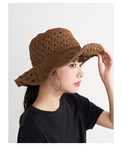 earth music&ecology(アースミュージックアンドエコロジー)の「クロッシェハット(帽子・ナチュラル/ブラウン・F)」の13枚目の写真
