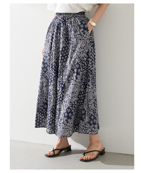 earth music&ecology（アースミュージックアンドエコロジー）の「旅するスカート（スカート・ベージュ/カーキ/ダークネイビー/ピンクベージュ・F）」の19枚目の写真