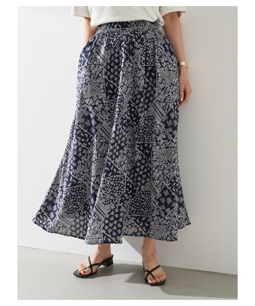 earth music&ecology（アースミュージックアンドエコロジー）の「旅するスカート（スカート・ベージュ/カーキ/ダークネイビー/ピンクベージュ・F）」の22枚目の写真