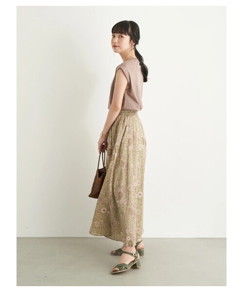 earth music&ecology（アースミュージックアンドエコロジー）の「旅するスカート（スカート・ベージュ/カーキ/ダークネイビー/ピンクベージュ・F）」の8枚目の写真