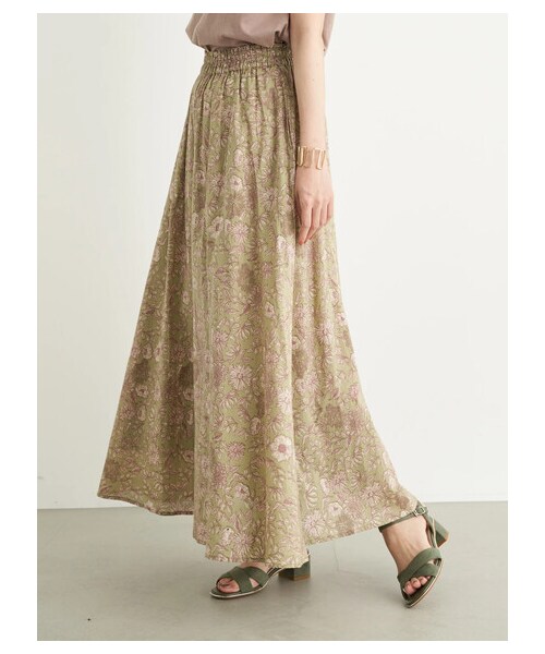 earth music&ecology（アースミュージックアンドエコロジー）の「旅するスカート（スカート・ベージュ/カーキ/ダークネイビー/ピンクベージュ・F）」の4枚目の写真