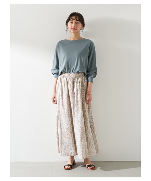 earth music&ecology（アースミュージックアンドエコロジー）の「旅するスカート（スカート・ベージュ/カーキ/ダークネイビー/ピンクベージュ・F）」の15枚目の写真