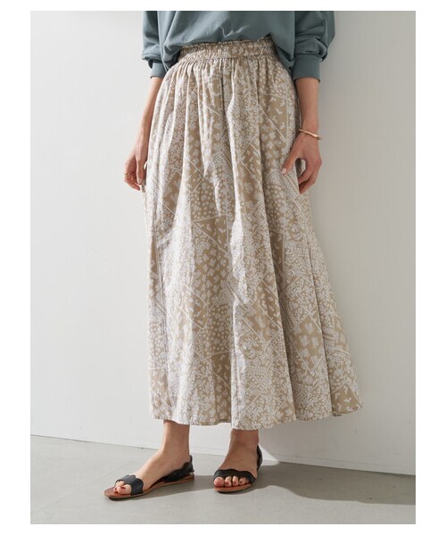 earth music&ecology（アースミュージックアンドエコロジー）の「旅するスカート（スカート・ベージュ/カーキ/ダークネイビー/ピンクベージュ・F）」の10枚目の写真