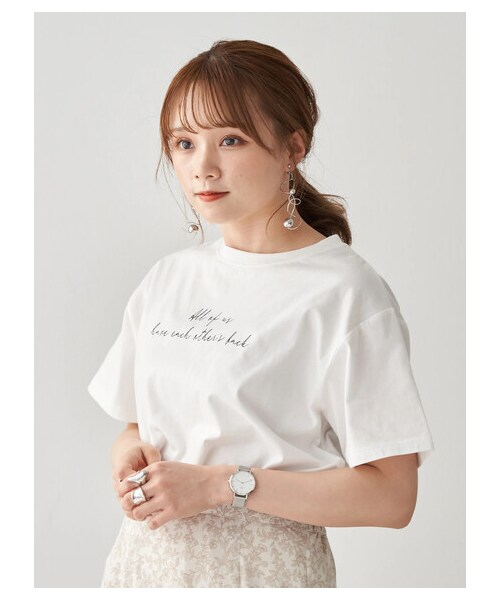 earth music&ecology（アースミュージックアンドエコロジー）の「Stay true to yourself BOX Tシャツ（トップス・オフホワイト/ブラック/サックスブルー・F）」の15枚目の写真