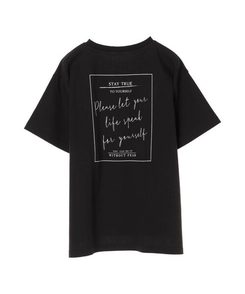 earth music&ecology（アースミュージックアンドエコロジー）の「Stay true to yourself BOX Tシャツ（トップス・オフホワイト/ブラック/サックスブルー・F）」の8枚目の写真