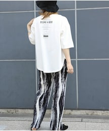 バックプリント七分袖Tee