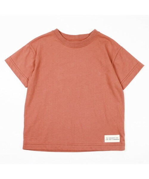 T>>2（ティーツー）の「無地Tシャツ（Tシャツ/カットソー・レディース・01.ホワイト/02.ベージュ/03.オレンジ/04.カーキ/05.パープル/06.ネイビー/07.ピンク/08.ミント/09.ブルー/10.ブラウン・80-150.M(ママサイズ).L(パパサイズ)）」の10枚目の写真