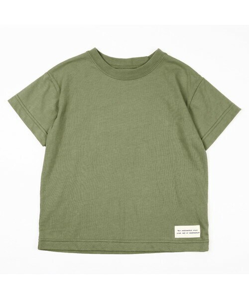 T>>2（ティーツー）の「無地Tシャツ（Tシャツ/カットソー・レディース・01.ホワイト/02.ベージュ/03.オレンジ/04.カーキ/05.パープル/06.ネイビー/07.ピンク/08.ミント/09.ブルー/10.ブラウン・80-150.M(ママサイズ).L(パパサイズ)）」の4枚目の写真