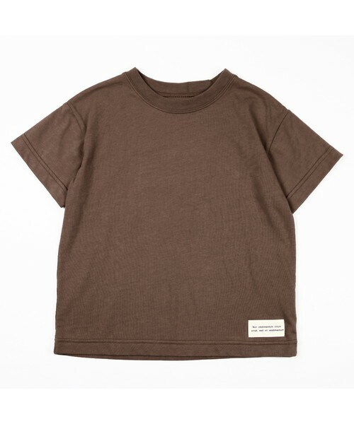 T>>2（ティーツー）の「無地Tシャツ（Tシャツ/カットソー・レディース・01.ホワイト/02.ベージュ/03.オレンジ/04.カーキ/05.パープル/06.ネイビー/07.ピンク/08.ミント/09.ブルー/10.ブラウン・80-150.M(ママサイズ).L(パパサイズ)）」の2枚目の写真