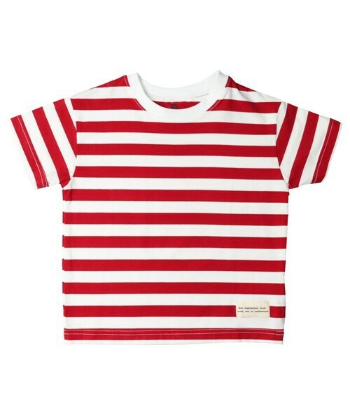 T>>2（ティーツー）の「ボーダーTシャツ（Tシャツ/カットソー・レディース・01.グレー/02.イエロー/03.ピンク/04.ボルドー/05.グリーン/06.ネイビー/07.レッド・80-150.M(ママサイズ).L(パパサイズ)）」の7枚目の写真