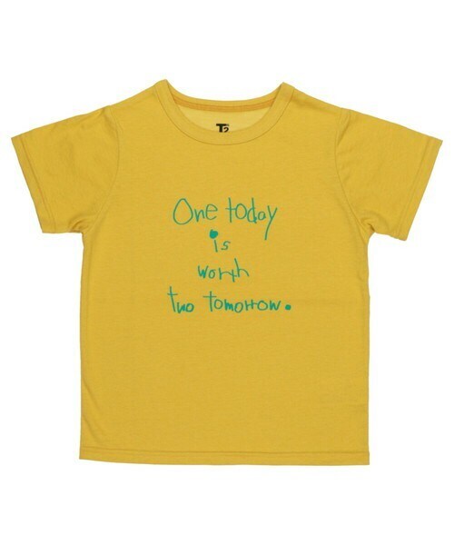 T>>2（ティーツー）の「プリントTシャツ（Tシャツ/カットソー・キッズ・01.ホワイト/02.スミクロ/03.ホワイト/04.カーキ/05.イエロー/06.スミクロ/07.イエロー/08.ピンク・80-150）」の7枚目の写真