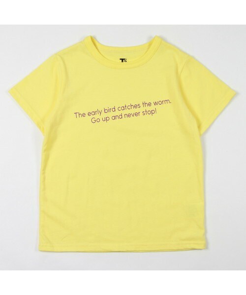 T>>2（ティーツー）の「ロゴプリントTシャツ（Tシャツ/カットソー・キッズ・01.ホワイト/02.イエロー/03.ベージュ/04.ブルー・80-150）」の4枚目の写真