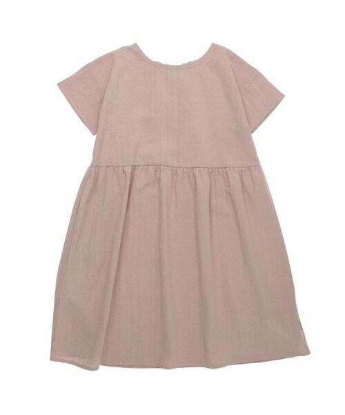 T>>2（ティーツー）の「シンプルワンピース（ワンピース・キッズ・01.グレー/02.イエロー/03.キャメル/04.カーキ/05.ピンク/06.ダークグレー/07.スモーキーブルー・80-150）」の7枚目の写真