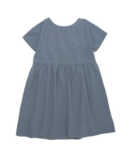 T>>2（ティーツー）の「シンプルワンピース（ワンピース・キッズ・01.グレー/02.イエロー/03.キャメル/04.カーキ/05.ピンク/06.ダークグレー/07.スモーキーブルー・80-150）」の5枚目の写真