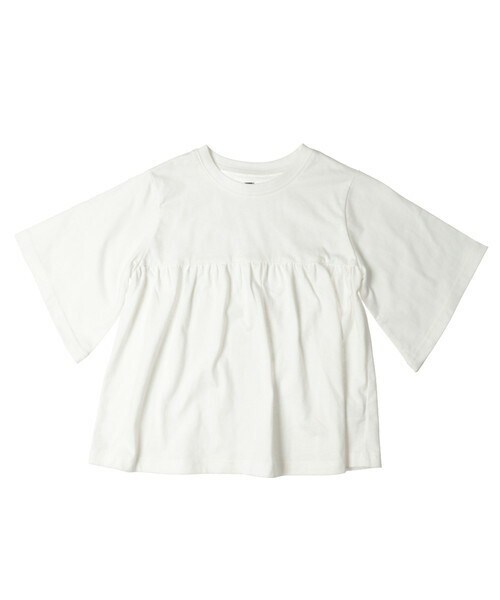 T>>2（ティーツー）の「女の子デザインTシャツ（Tシャツ/カットソー・キッズ・01.ホワイト/02.ピンク/03.ホワイト/04.ブラウン/05.パープル/06.スミクロ・80-150）」の2枚目の写真
