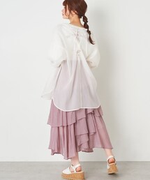 OLIVE des OLIVE | うしろレースアップシアシャツ(シャツ/ブラウス)