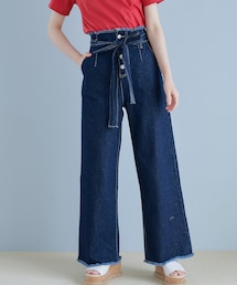 OLIVE des OLIVE | ウエストリボンワイドパンツ(その他パンツ)
