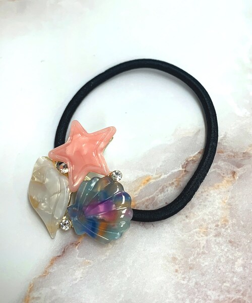 3coins スリーコインズ 3coins の マリンモチーフ3つポニー ヘアゴム Wear