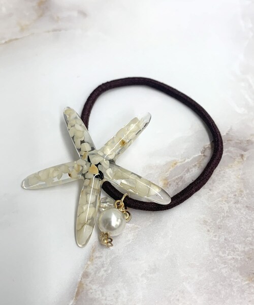 3coins スリーコインズ 3coins の ヒトデ封入ポニー ヘアゴム Wear