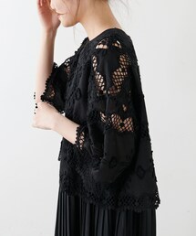 PUAL CE CIN | スカラップ刺繍ブラウス(シャツ/ブラウス)