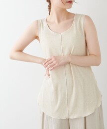 PUAL CE CIN | 綿麻テレコノースリーブ(キャミソール)