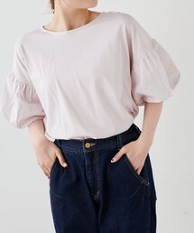 PUAL CE CIN | シルケット風天竺袖ボリュームスリーブ(Tシャツ/カットソー)