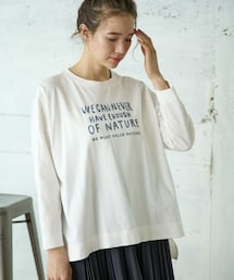 PUAL CE CIN | ロゴプリント×刺繍プルオーバー(Tシャツ/カットソー)