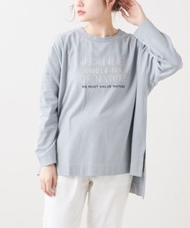 PUAL CE CIN | ロゴプリント×刺繍プルオーバー(Tシャツ/カットソー)