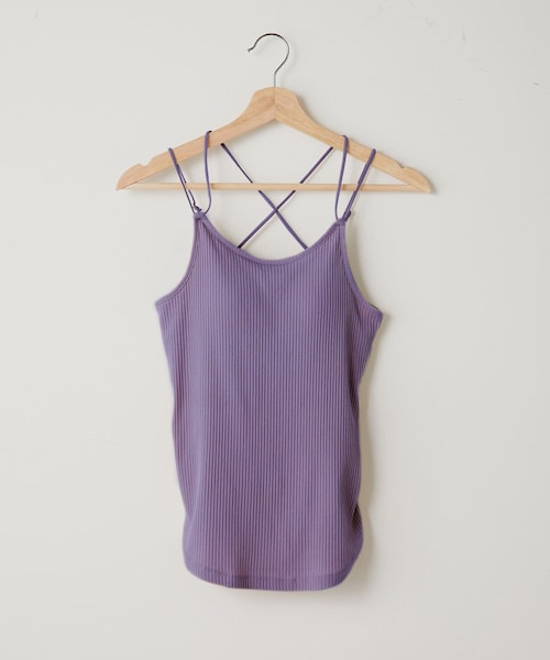 Chico(チコ)の「コードストラップパット付きキャミ(タンクトップ・レディース・アイボリー/グレージュ/パープル/ブラック・F)」の1枚目の写真