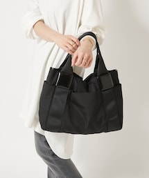 【PAPILLONNER】スクエア樹脂パーツトートバッグ　Lサイズ