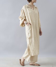 DouDou | 【Saramallika】RAYON LEAF JQD SHINY DRESS(ワンピース)