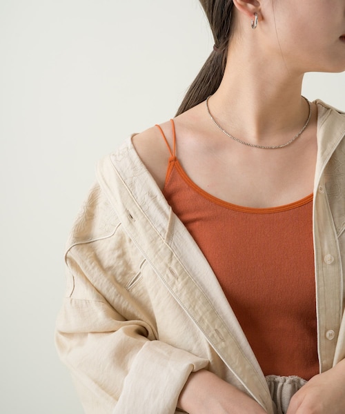 Kastane（カスタネ）の「カップ付きブラキャミ（タンクトップ・レディース・ピスタチオ/オレンジ/アイボリー/ブラック・F）」の2枚目の写真