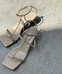 RIVE DROITE | 《予約》【Pelleterno（ペレテルノ）】スクエアクロコサンダル(サンダル)