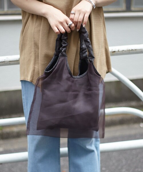CIAOPANIC TYPY（チャオパニックティピー）の「ハンドルギャザーバッグ（トートバッグ・レディース・ベージュ/パープル/ブラウン・ONE）」の2枚目の写真