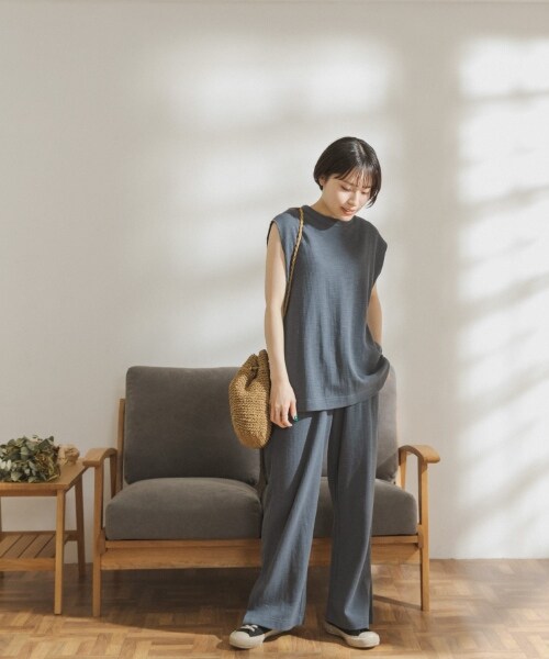 URBAN RESEARCH DOORS(アーバンリサーチドアーズ)の「FORK&SPOON 直條華夫格長褲(その他・レディース・黑色/米色/煙燻藍・one)」の12枚目の写真