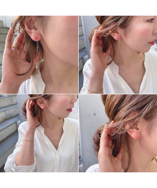 pinacoteca（ピナコテーカ）の「ピナコテーカ 604 シンプル チェーン アメリカン ピアス（ピアス（片耳用）・レディース・ゴールド・free）」の3枚目の写真