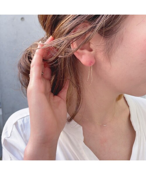 pinacoteca（ピナコテーカ）の「ピナコテーカ 604 シンプル チェーン アメリカン ピアス（ピアス（片耳用）・レディース・ゴールド・free）」の4枚目の写真