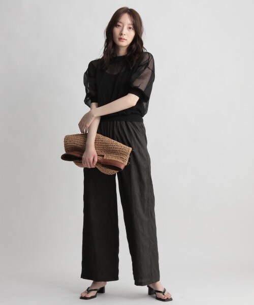 Andemiu（アンデミュウ）の「プリーツパンツ（パンツ・ブラック/オレンジ(WEB限定)/ブラウン/グリーン(WEB限定)/カーキ）」の19枚目の写真